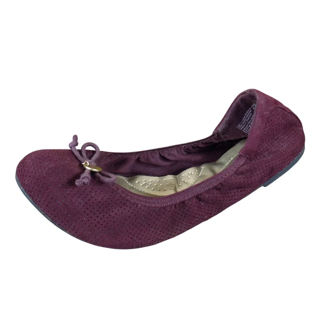 Dexflex Comfort Caroline String Tie Women Ballet Flat 9 Professional Burgundy